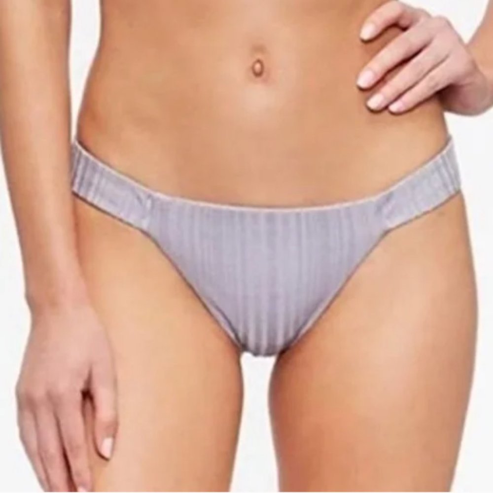 NWT Tavik Lilac Gray Bella Slinky Rib Mini Swim Bottom, Size M